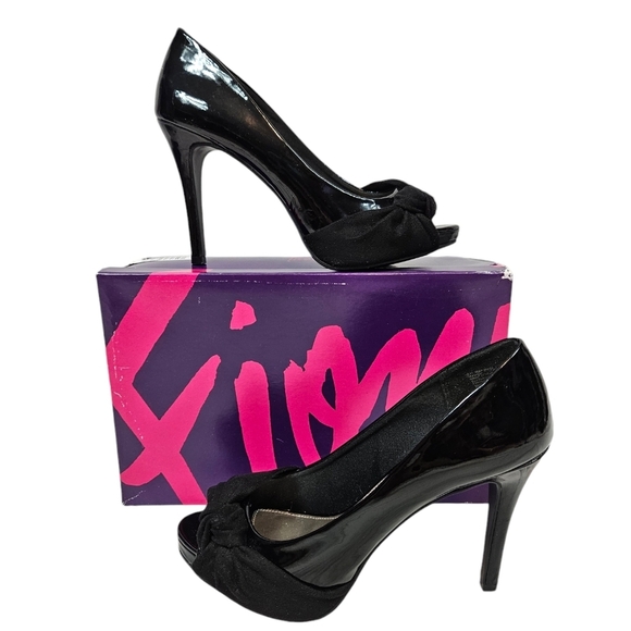 Fioni Black Kutzie Patent Leather & Faux Suede Stiletto Heels Size 8.5 Women's‎ - Picture 16 of 16